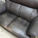 皮沙發修理前