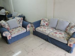 布質美式沙發修理前