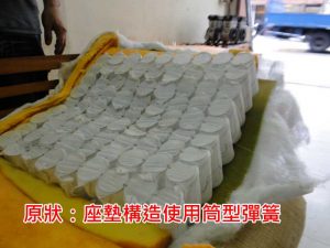 原先椅墊的結構採用筒型彈簧